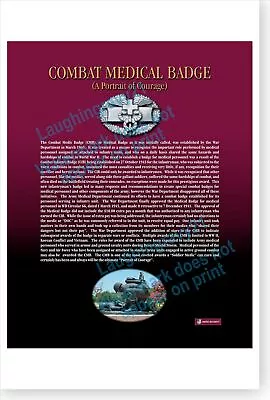 US Army Medical Department Regiment AMEDD Combat Medical Badge Poster • $14.49