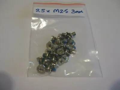 One Bag Of X25 M2.5 3mm Laptop Small Phillips Cross Ultra Thin Flat Head Screws. • £4.95