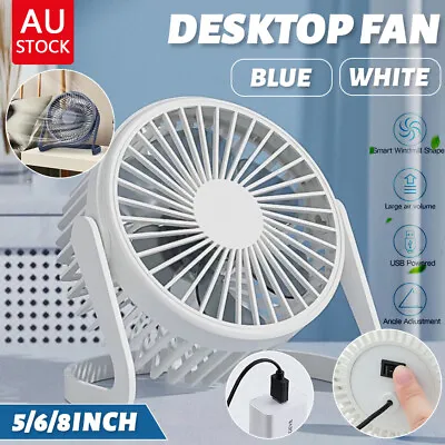 $15.50 • Buy 5/6/8in Mini Fan USB Powered Desk Fan Small Quiet Personal Cooler Portable Table
