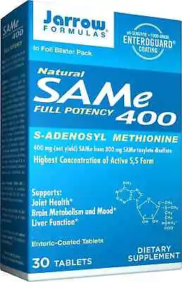 £44.99 • Buy Jarrow Formulas SAMe 400mg 30tab | Brain Metabolism & Mood, Joint & Liver Health