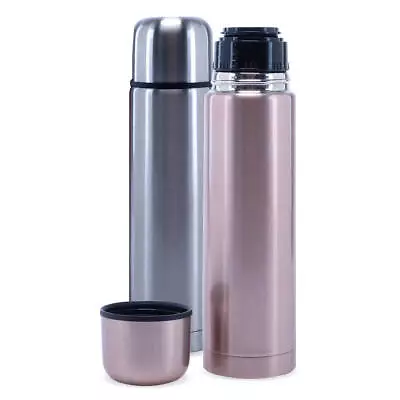 Home Master 2PCE 1 Litre Vacuum Flask Stainless Steel Double Wall Insulated • $49.95