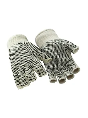 Half Finger Fingerless Dot Grip Gloves - Industrial Work Garden Gloves Size L • $4.95