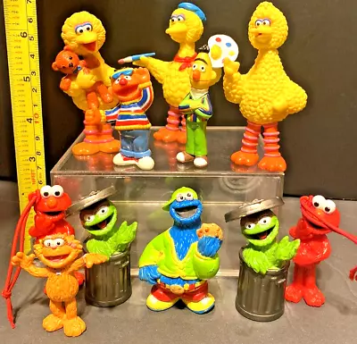 Sesame Street Pvc Lot Big Bird Oscar Grouch Bert/enie Elmo Cookie Monster • $24.99