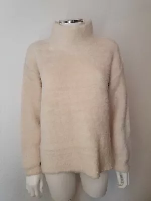 Ex M&S Womens Polo Neck Jumper Sweater Ivory Cream Supersoft UK M  • £11.99