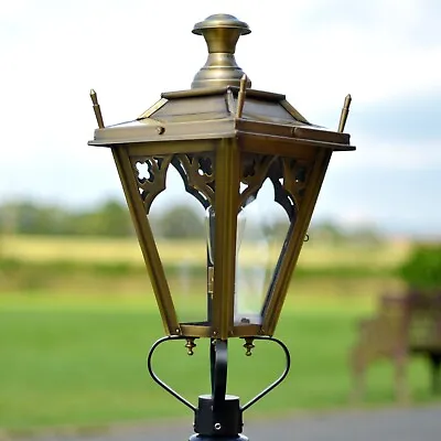 NEW 60cm Tall Antique Brass Gothic Lantern Replacement Lamp Post Top • £165