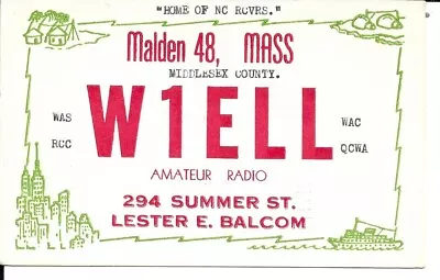 QSL 1961 Malden MA    Radio Card • $5.52