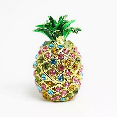 $13.99 • Buy Bejeweled Enameled Fruit Trinket Box/Figurine With Rhinestones-Small Pineapple