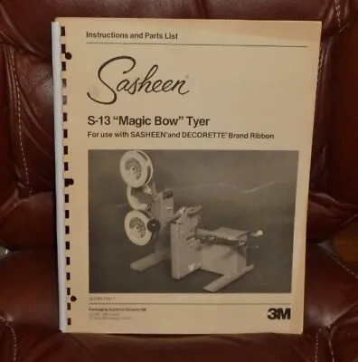 3M Sasheen Bow Maker Instruction Manual  S-13 • $15