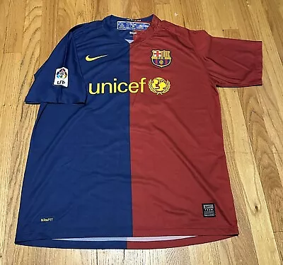 Messi 10 Men Fc Barcelona 2008/2009 Soccer Football Shirt Jersey Maillot Size Xl • $150