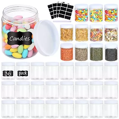 36PCS 8OZ Plastic Jars With Screw On Lids Pen And Labels Refillable Empty Rou... • $32.26