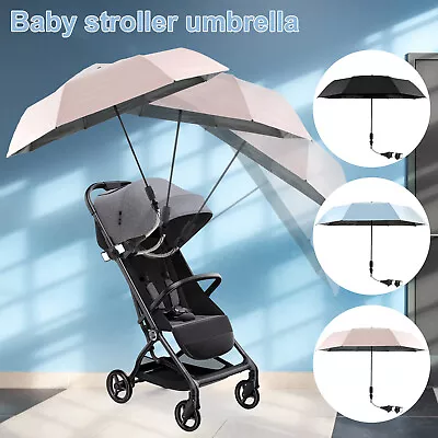 Baby Strollers Umbrella 360° Adjustable Stroller Parasol UPF 50+ Sun Mouyv • $30.89