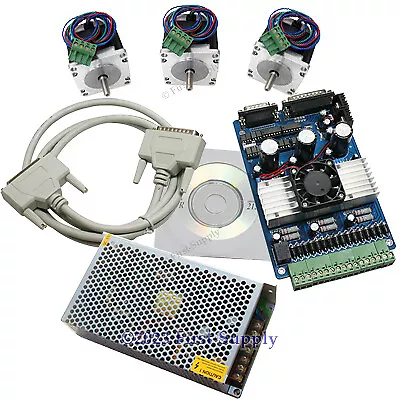 Cnc Kit 3 Axis Tb6560 Stepper Motor Driver Mill Router Nema 23 Motor 24V10A Psu • $176.12