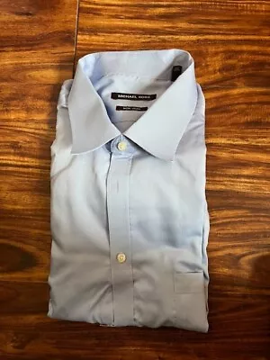 Michael Kors Blue Men's Dress Shirt 19 34/35 Non Iron Button Cuff • $19