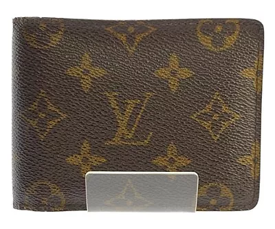 Louis Vuitton Monogram Bifold Wallet Multiple M60895 Men's Browns F/S • $161.45