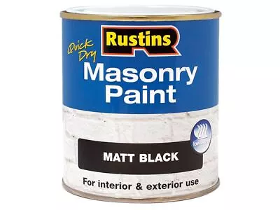 Rustins - Quick Dry Masonry Paint Black 500ml • £13.07