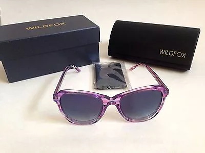 Wildfox Parker Breeze Cat Eye Sunglasses Pink Clear Blue Gray Gradient Authentic • $69.99