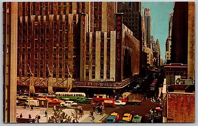 Vtg New York City Ny Radio City Music Hall Theatre Street View Postcard • $3.99