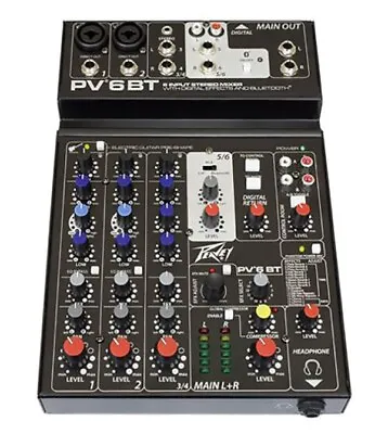 Peavey PV 6BT 6 Channel Compact Mixer W/Bluetooth UC • $199.99