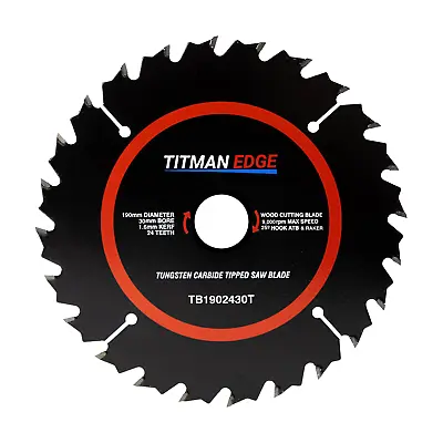 £16.60 • Buy Titman Edge TCT Thin Kerf Saw Blade 190mm X 30mm X 24 Tooth - TB1902430T