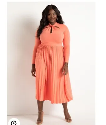 Draped Bodice Dress With Pleated Skirt • $24.99