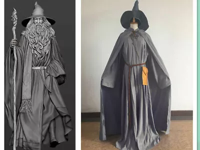 Lord Of The Rings Gandalf Wizard Halloween Cosplay Costume Mens Fancy Outfit Set • £70.79