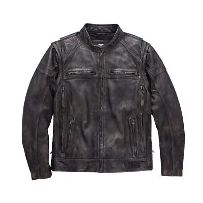 Harley Davidson Men's  Dauntless Convertible Genuine Cowhide Leather Jacket • $108