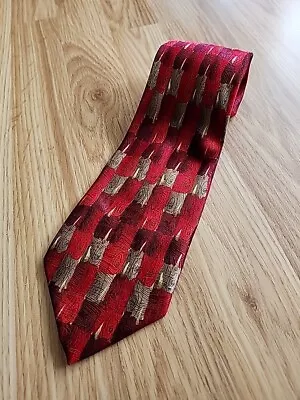 J. Garcia 2005 Necktie Limited Edition Collection Forty Red Geometric 100% Silk • $15