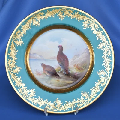 £120 • Buy C1958 Minton 10.5” Cabinet Plate “Red Grouse” Signed A. Holland Excellent Condit