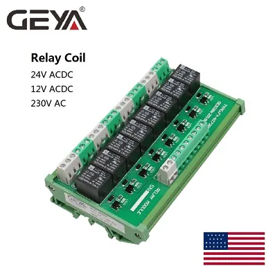 8 Channel Interface Relay Module 12V 24V DIN Rail Panel Mount For Automation PLC • $29.21