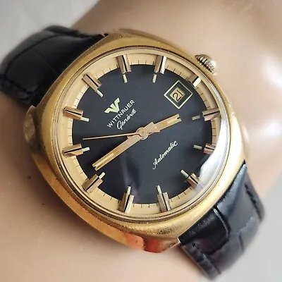 Vintage Wlttnauer Men's Automatic Watch C11AE 17Jewels Date Swiss 1970s • $259