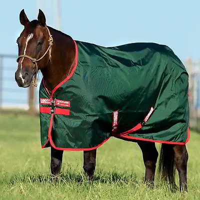 Rambo Original 0g Standard Neck Turnout Horse Rug - Green/Red • £255.95