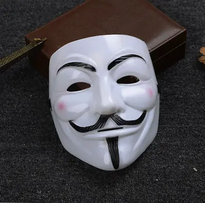 Mask V For Vendetta Anonymous Halloween Cosplay Costume Party Hacker Face Hot • £8.39