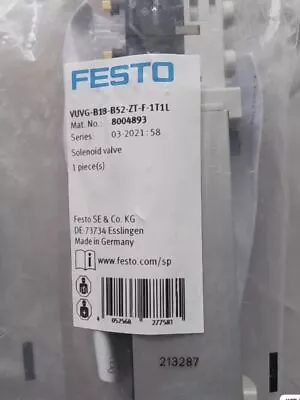 FESTO VUVG-B18-B52-ZT-F-1T1L 804893 1PC New Solenoid Valve • $106.80