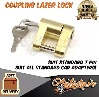$16.95 • Buy Coupling Laser Lock Hitch Lock Caravan Off Road Tregg Pin Lock Trailer Pad Lock