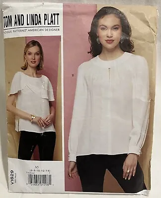 OOP Vogue Sewing Pattern 1629 Designer Tom Linda Platt 2 Tops Sz 6 8 10 12 14 UC • $19.95