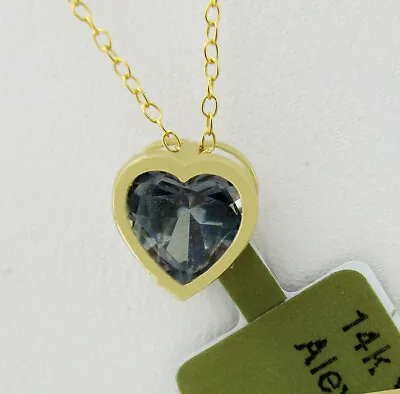 HEART SHAPE PENDANT 14k YELLOW GOLD - New With Tag LAB ALEXANDRITE 0.78 Cts • $0.99