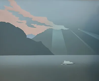 Julia Matcham - The Car Ferry  - Lake Como Italy - Screenprint • £99