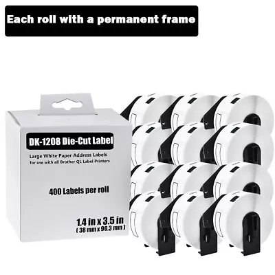 12Rolls Shipping Label 38 Mmx90 Mm Fits Brother QL-720NW DK-1208 400 Labels P/R • $68.99