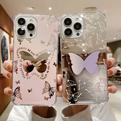 For IPhone 13 12 Pro Max 11 XR XS 7 8 Mirror Butterfly Hybrid Acrylic Case Cover • $3.86