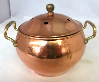 Vintage Copper Simmer Pot W/ Lid Handles  354-x • $12