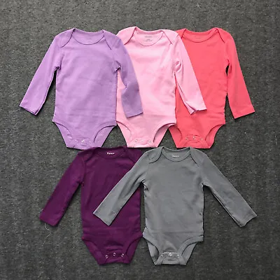 5 PACK Hanes Ultimate Baby Flexy Long Sleeve Bodysuits 12-18 M Multicolor NWOT • $5.99