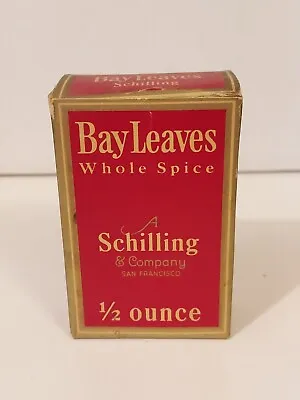 Schilling Brand Vintage 1930s Bay Leaves Whole Spice Box • $12