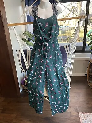 NWT Womens Matilda Jane  Evergreen Dream Jumpsuit Hummingbirds Butterflies MED • $16