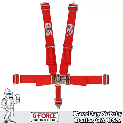 G-Force Racing Gear 6000 L&L 5-Point Pull-Down Harness Red SFI 16.1 June 2026 • $109