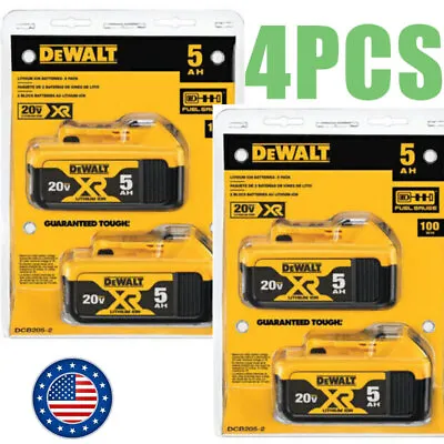 4X Dewalt DCB205 20V MAX XR 5.0 Ah Compact Power Tool Battery NEW SEALED • $151