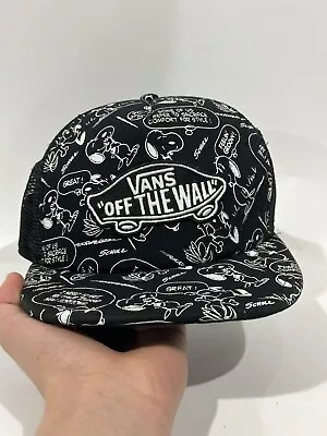 Vans Off The Wall Mesh Snapback Trucker Hat Cap Gray Black • $14.99