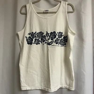 Tee Jays Vintage Hawaiian Legends Tank Top Men’s Large White Made In USA Classic • $11.25
