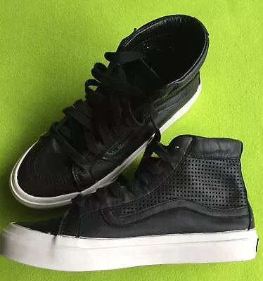 Vans Ultracush Black Leather Hi Top Unisex Casual Skate Shoes Men US7 Women 8.5  • $59