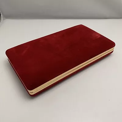 Rare Vintage MELE Red Velvet Jewelry Box Case Travel Organizer • $20