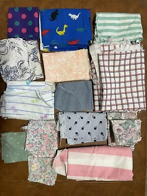 Vintage 80s Fabric Scraps For Crafts/Quilting Most Fabric Has Been Washed  2 Lbs • $10